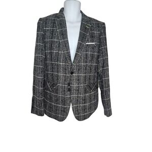 Proper Pair Charcoal Plaid Blazer Men's Large NWT Windowpane Sport Coat